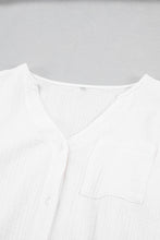 Load image into Gallery viewer, Textured Notched Neck Top and Slit Shorts Lounge Set
