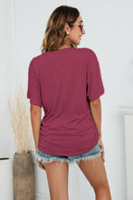 Load image into Gallery viewer, V-Neck Side Ruched Tee
