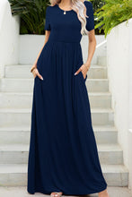 Load image into Gallery viewer, Round Neck Maxi Tee Dress with Pockets
