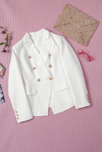 Load image into Gallery viewer, Double-Breasted Lapel Collar Blazer with Pockets
