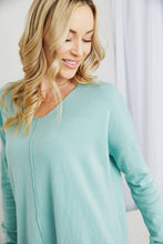Load image into Gallery viewer, Zenana Sweater Weather Full Size Center Seam Tunic Sweater in Dusty Green
