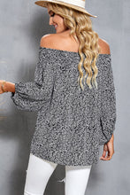 Load image into Gallery viewer, Botanical Print Off-Shoulder Balloon Sleeve Top

