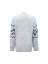 Load image into Gallery viewer, Fair Isle Snowflake Pattern Cardigan with Pockets
