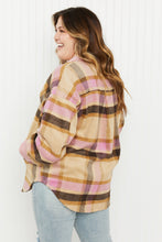 Load image into Gallery viewer, GeeGee Make Way Full Size Plaid Corduroy Trim Shacket
