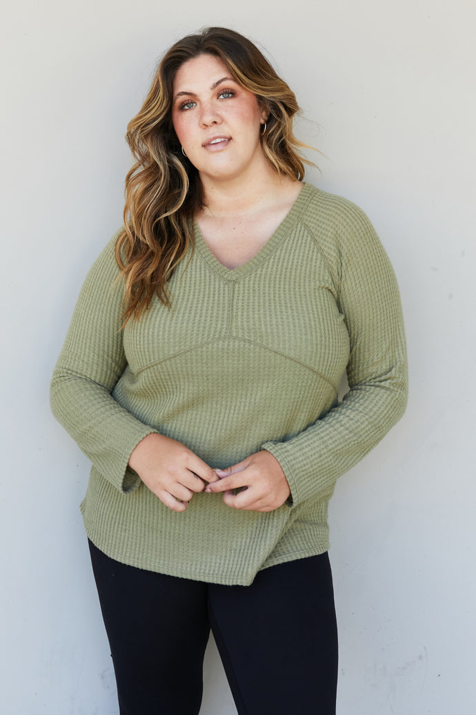 Heimish Fall Fields Full Size Waffle Knit Tunic Top