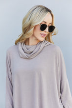 Load image into Gallery viewer, Zenana Full Size Slit High-Low Funnel Neck Top in Ash Mocha
