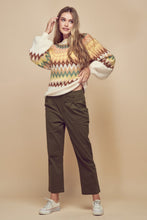 Load image into Gallery viewer, Petal Dew Multicolored Rolled Hem Balloon Sleeve Sweater

