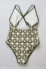 Load image into Gallery viewer, Geometric Crisscross Backless One-Piece Swimsuit
