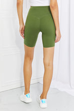Load image into Gallery viewer, Zenana Fearless Full Size Brushed Biker Shorts in Olive
