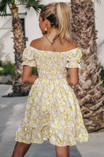 Load image into Gallery viewer, Floral Flounce Sleeve Off-Shoulder Dress

