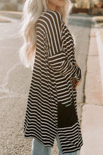 Load image into Gallery viewer, Striped Long Sleeve Cardigan with Pocket
