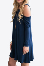 Load image into Gallery viewer, 875 Cold-Shoulder Long Sleeve Round Neck Dress

