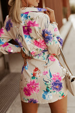 Load image into Gallery viewer, Floral Tie Waist Mini Shirt Dress
