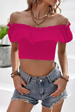 Load image into Gallery viewer, Off-Shoulder Ruffled Cropped Top
