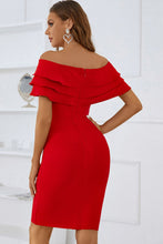 Load image into Gallery viewer, Layered Off-Shoulder Bodycon Dress
