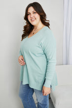 Load image into Gallery viewer, Zenana Sweater Weather Full Size Center Seam Tunic Sweater in Dusty Green
