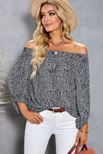 Load image into Gallery viewer, Botanical Print Off-Shoulder Balloon Sleeve Top
