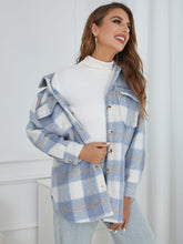 Load image into Gallery viewer, Plaid Slit Button Down Brushed Jacket
