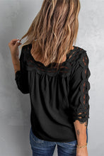 Load image into Gallery viewer, Crochet Trim Openwork Blouse
