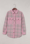 Plaid Spliced Corduroy Shacket