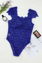 Load image into Gallery viewer, Ruched Sweetheart Neck Lace Bodysuit
