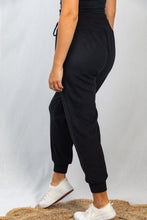 Load image into Gallery viewer, White Birch Full Size Drawstring Waist Rib-Knit Joggers with Pockets in Black
