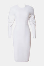 Load image into Gallery viewer, Zip-Back Slit Crewneck Bodycon Dress
