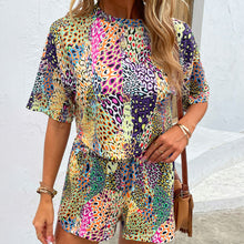 Load image into Gallery viewer, Printed Round Neck Dropped Shoulder Half Sleeve Top and Shorts Set
