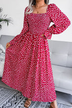 Load image into Gallery viewer, Printed Smocked Flounce Sleeve Maxi Dress
