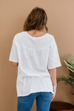 Load image into Gallery viewer, Zenana All-Nighter Full Size Run High-Low V-Neck Tee in Ivory
