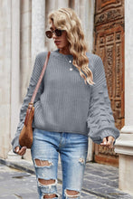 Load image into Gallery viewer, Weekend Style Rib-Knit Dropped Shoulder Sweater
