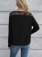 Load image into Gallery viewer, Lace Long Sleeve Round Neck Tee
