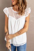 Load image into Gallery viewer, Swiss Dot Flutter Sleeve Round Neck Top
