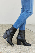Load image into Gallery viewer, Qupid Shiny Silver Toe Detail Faux Leather Booties
