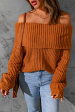 Load image into Gallery viewer, Ribbed Knit Fold-Over Sweater
