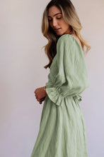 Load image into Gallery viewer, Smocked Square Neck Flounce Sleeve Dress
