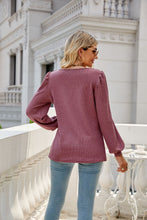 Load image into Gallery viewer, Waffle-Knit Puff Sleeve Square Neck Top

