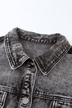 Load image into Gallery viewer, Raw Hem Button Down Denim Jacket with Breast Pockets
