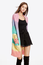 Load image into Gallery viewer, Color Block Open Front Drop Shoulder Cardigan with Pockets
