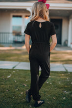 Load image into Gallery viewer, Girls Belted Jogger Jumpsuit with Side Pockets
