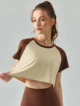 Load image into Gallery viewer, Round Neck Raglan Sleeve Cropped Sports Top

