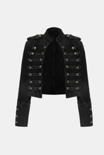 Load image into Gallery viewer, GAWQO Button Detail Military Denim Jacket
