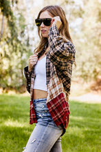 Load image into Gallery viewer, Sugarfox Destined for More Full Size Plaid Spliced Shacket
