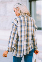 Load image into Gallery viewer, Plaid Raw Hem Button-Up Shirt
