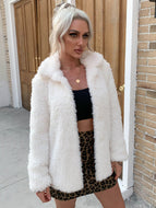 Open Front Collared Teddy Jacket