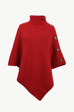Load image into Gallery viewer, Handkerchief Hem Turtleneck Poncho Sweater
