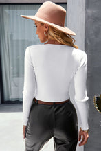Load image into Gallery viewer, Cutout Long Sleeve Rib-Knit Top
