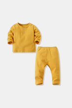 Load image into Gallery viewer, Baby Long Sleeve Henley and Pants Set
