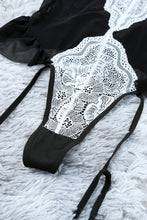 Load image into Gallery viewer, Lace Contrast Ruffled Teddy Lingerie
