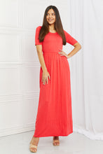 Load image into Gallery viewer, Celeste Sweetheart Full Size Short Sleeve Maxi Dress in Orange
